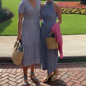 JCrew Gingham Halter Jumpsuit